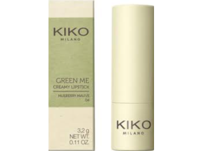 Kiko Milano Green Me Creamy Lipstick, Mulberry Mauve 04, 0.11 fl oz/3.2 g