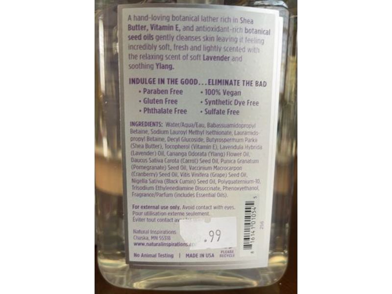 Natural Inspirations Moisturizing Hand Wash, Lavender Ylang, 12 fl oz/355 mL