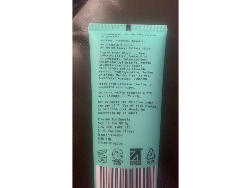 Zing Oal Care Toothpaste, Original Mint, 75 mL