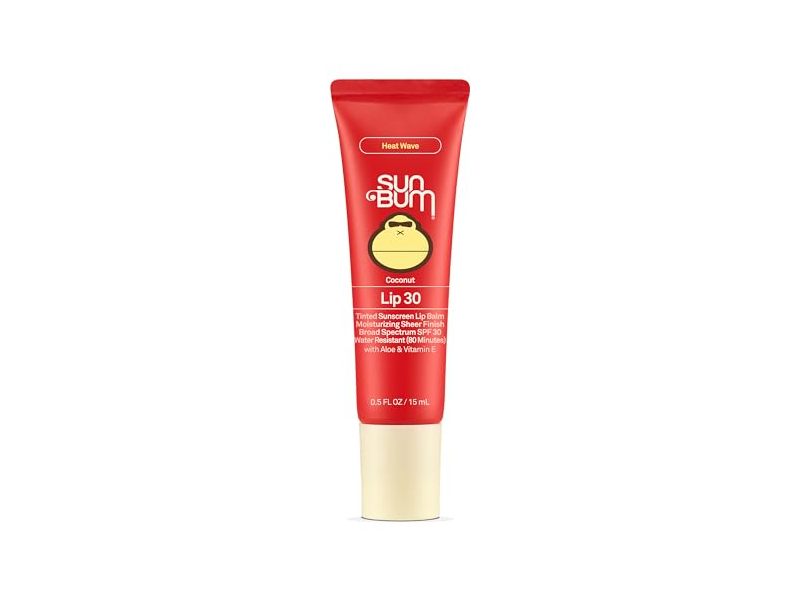 Sun Bum Tinted Sunscreen Lip Balm, Heat Wave, SPF 30, 0.5 fl oz/15 mL