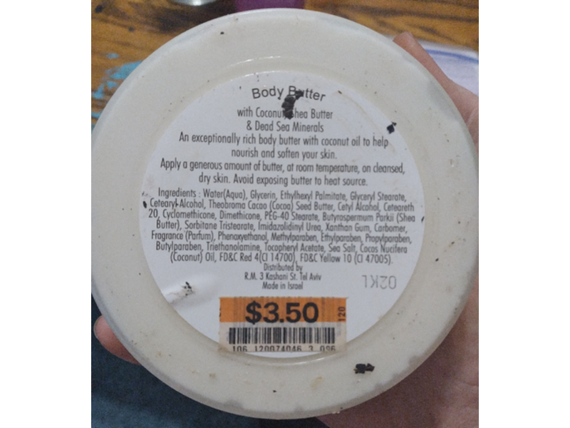 Body Butter With Coconut Shea Butter Coconut & Dead Sea Minerals, 6.76 fl oz
