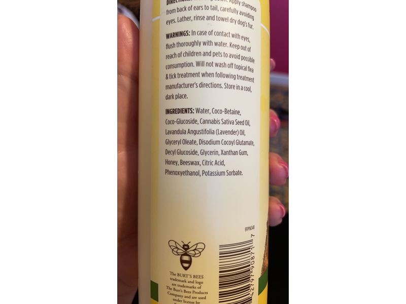 Burt's Bee Dog Shampoo, Calming Hemp Seed Oil & Lavender, 16 fl oz/473 mL