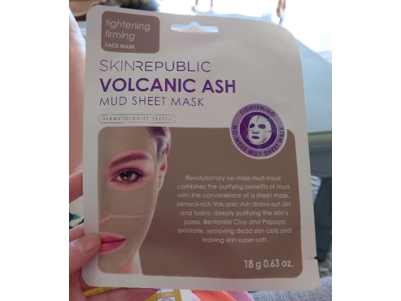 Skin Republic Volcanic Ash Mud Sheet Mask, 0.63 oz/18 g