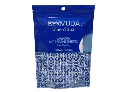 Bermuda Laundry Detergent Sheets, Blue Citrus, 15 Count