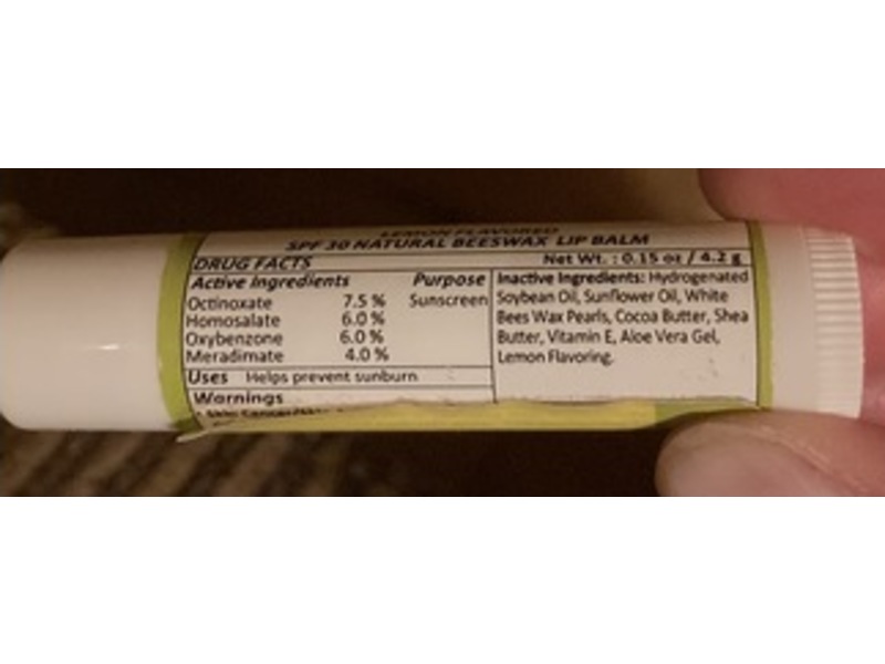 Jimmy's Ultra Dew Lip Moisturizer, SPF 30, Lemon, 0.15 oz/4.2 g