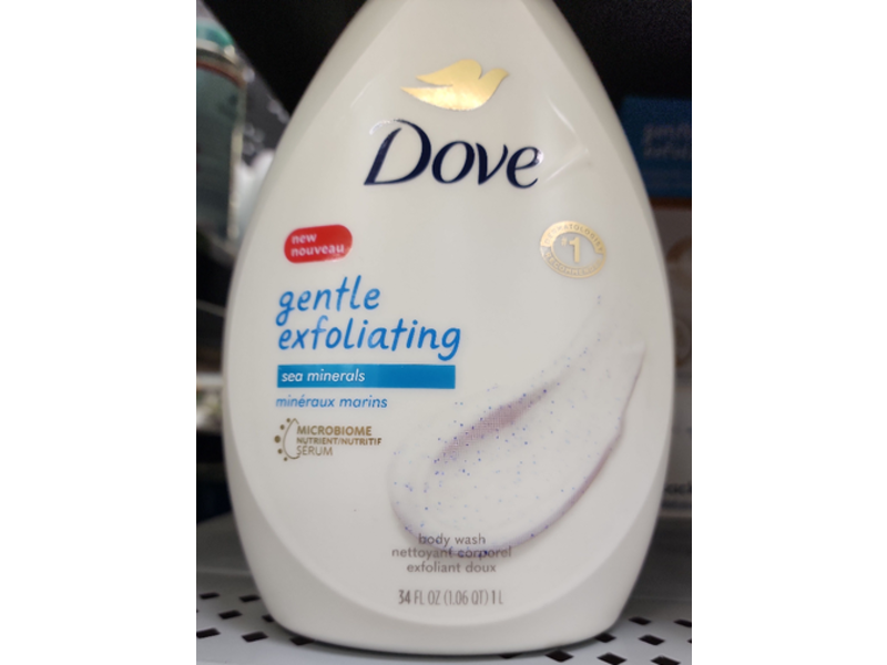 Dove Gentle Exfoliating Body Wash, Sea Minerals, 34 fl oz/ 1 L