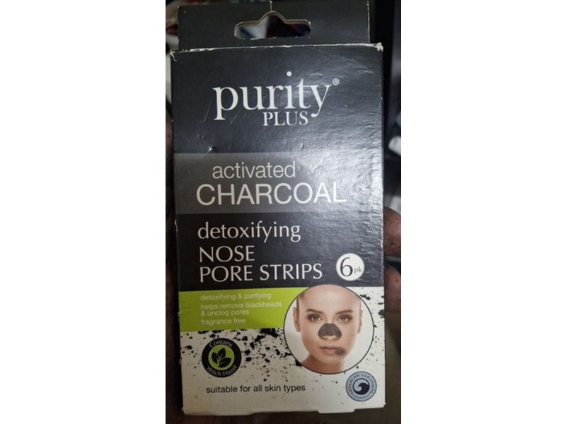 Purity Plus Detoxifying Nose Pore Strips, Activated Charcoal, Pack Of 6