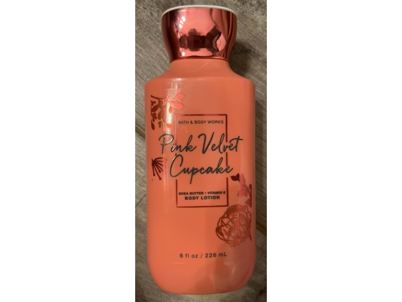 Bath & Body Works Pink Velvet Cupcake Body Lotion, Shea Butter + Vitamin E, 8 fl oz/226 mL