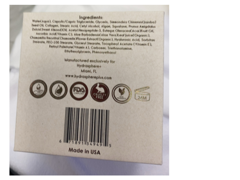 Hydrasphere+ Deep Moisturizing Cream, Collagen, 1.7 fl oz/50 mL