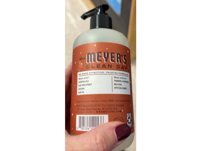 Mrs. Meyer's Clean Day Hand Soap, Gingerbread Scent, 12.5 fl oz/370 mL
