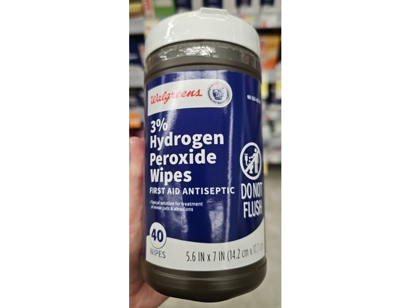 Walgreens 3% Hydrogen Peroxide Wipes, 40 Count