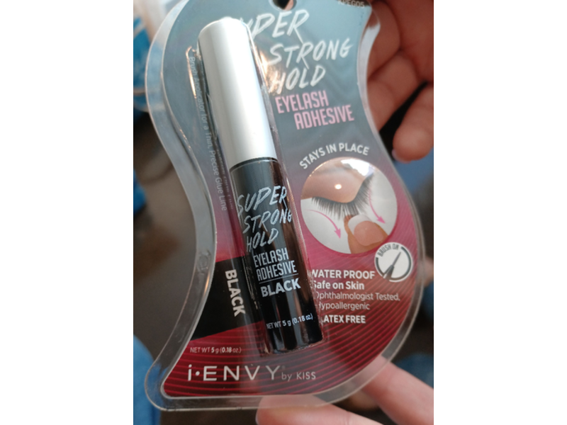 I.Envy By Kiss Super Strong Hold Eyelash Adhesive, Black, 0.18 oz/5 g