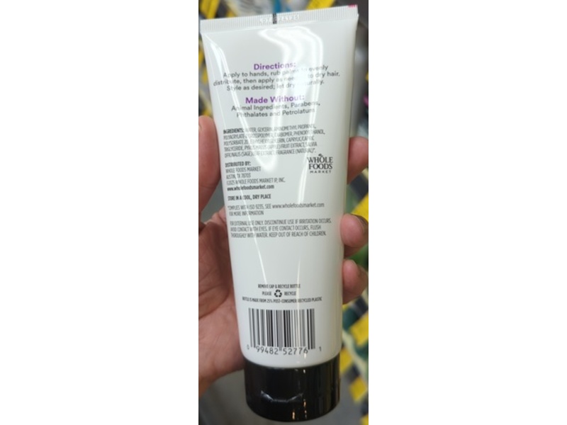 365 Whole Foods Market Strong Hold Hair Gel, Sage Leaf Extract & Apple Fruit , 6 fl oz/177 mL