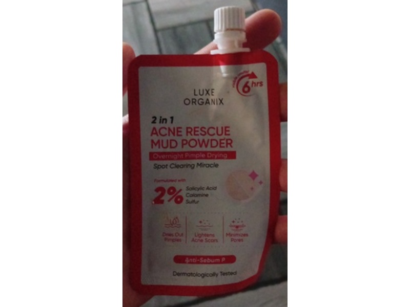 Luxe Organix 2 In1 Acne Rescue Mud Powder, 9 g