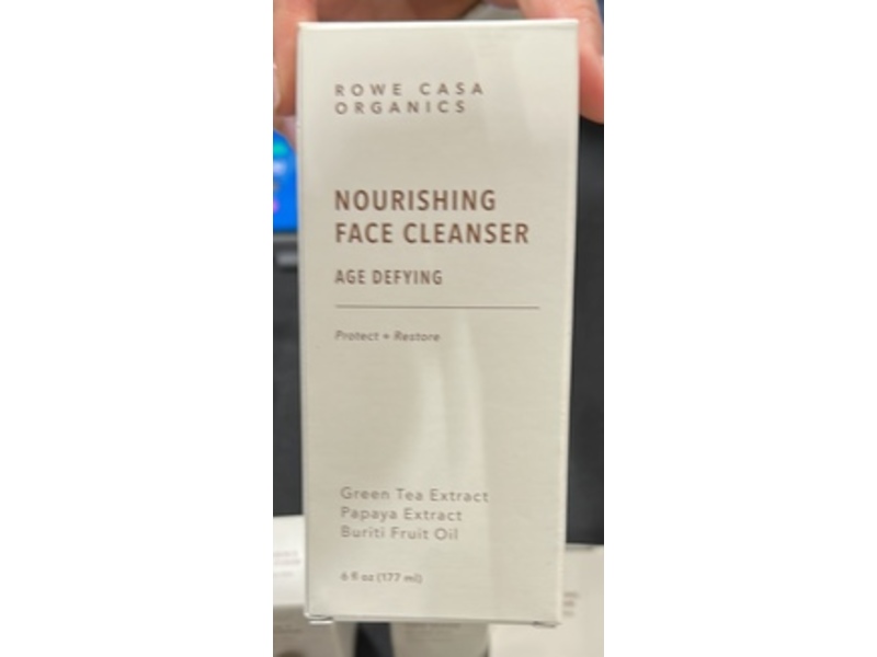 Rowe Casa Organics Age Defying Nourishing Face Cleanser, Green Tea, Papaya & Buriti Fruit Oil, 6 fl oz/177 mL