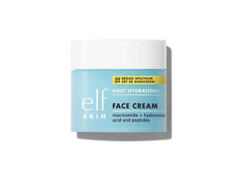 e.l.f Skin Holy Hydration Face Cream, Niacinamide + Hyaluronic Acid & Peptides, SPF 30, 1.7 oz/50 g