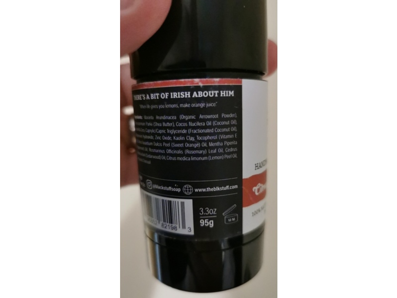 The Black Stuff Deodorant, Citrus Cedarwood Blast, 3.3 oz/95 g