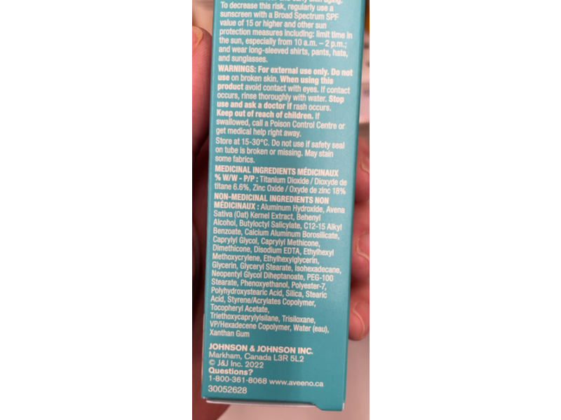 Aveeno Protect + Soothe Mineral Sunscreen, SPF 30, 50 mL