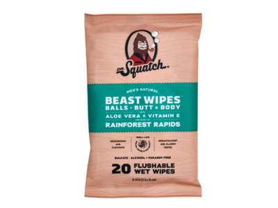 Dr.Squatch Beast Wipes, Rainforest Rapids, 20 Count, Pack Of 2