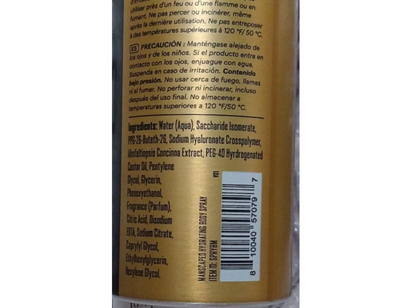 Manscaped Ultra Premium Hydrating Body Spray, Non-Greasy Formula, 6 oz/170 g