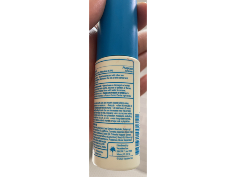 Vacation Super Spritz Sunscreen Face Mist, SPF 50, 1 fl oz/30 mL
