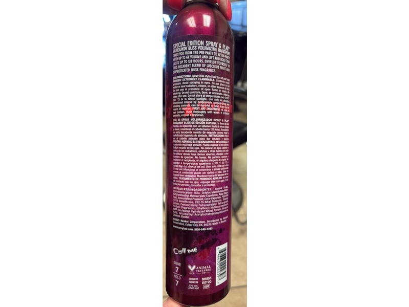 Sexy Hair Burgundy Bliss Big Spray & Play Volumizing Hairspray, Paint The Town Red, 10 oz/284 g