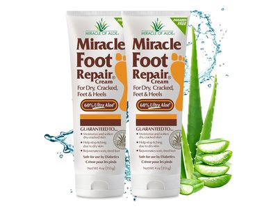 Miracle Of Aloe Foot Repair Cream, 4 oz/113 g, 2 Pack