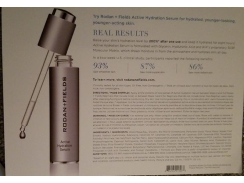 Rodan + Fields Active Hydration Serum, Moisture Attracting Youner-Acting