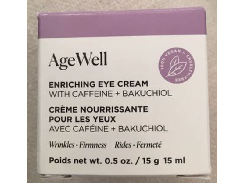Arbonne AgeWell Enriching Eye Cream, Caffeine + Bakuchiol, 0.5 oz/15 ml