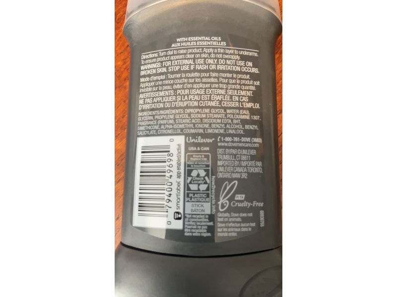 Dove Men+Care Clean Deodorant, Midnight Classico, 3 oz/85 g, Pack Of 3