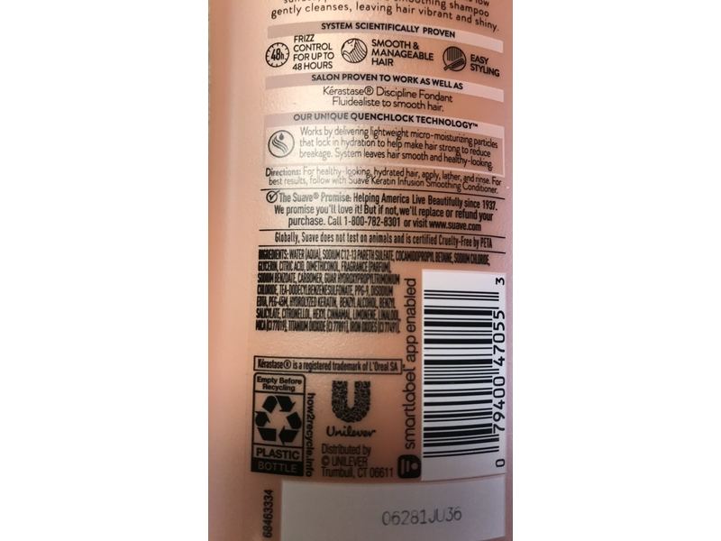 Suave Smoothing Shampoo, Keratin Infusion, Cruelty-Free, 15 fl oz/443 mL