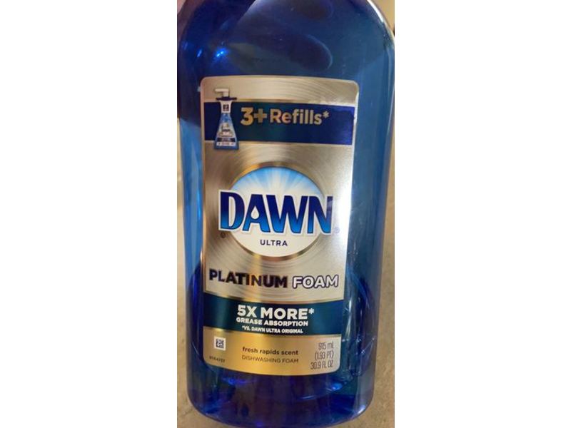 Dawn Ultra Platinum Foam Dish Washer, Fresh Rapids Scent, 30.9 fl oz/975 mL