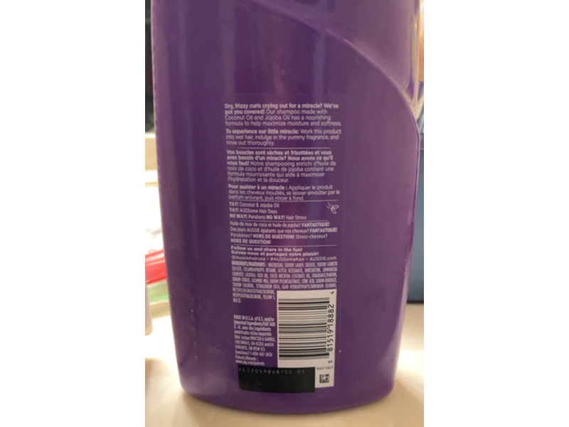 Aussie Miracle Curls Shampoo, Coconut & Jojoba Oil, 26.2 fl oz/778 mL