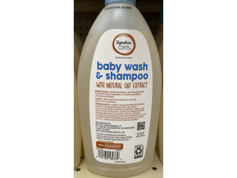 Signature Care Baby Wash & Shampoo, Oat Formula, 18 fl oz/532 mL