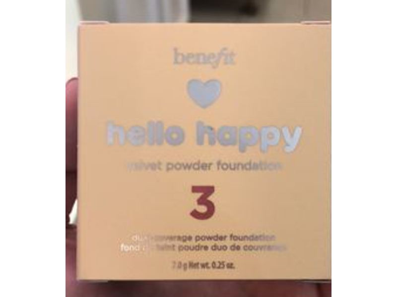 Benefit Cosmetics Hello Happy Velvet Powder Foundation, 3 Light Neutral Warm, 0.25 oz/7.0 g
