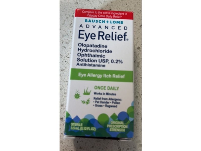 Bausch + Lomb Advanced Eye Relief, Olopatadine Hydrochloride Ophthalmic Solution, 0.12 fl oz/3.5 mL