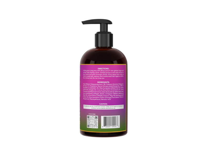 Blaq Luxury Repair & Strengthen Daily Styling Lotion, Sage & Lychee, 12 fl oz/355 mL