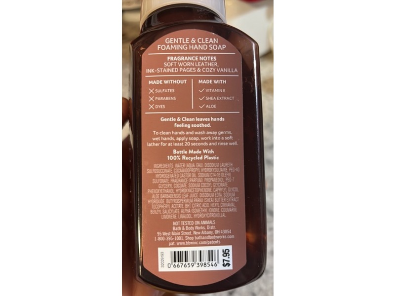 Bath & Body Works Leather-Bound Gentle & Clean Foaming Hand Soap, Pages, 8.75 fl oz/259 mL