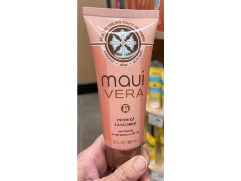 Maui Vera Mineral Sunscreen Lotion, Coconut, Aloe, Avocado, SPF 30, 3 fl oz/89 mL