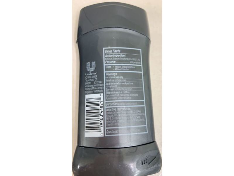 Dove Men +Care Antiperspirant Deodorant Stick, Stain Defense Cool, 2.7 oz/76 g