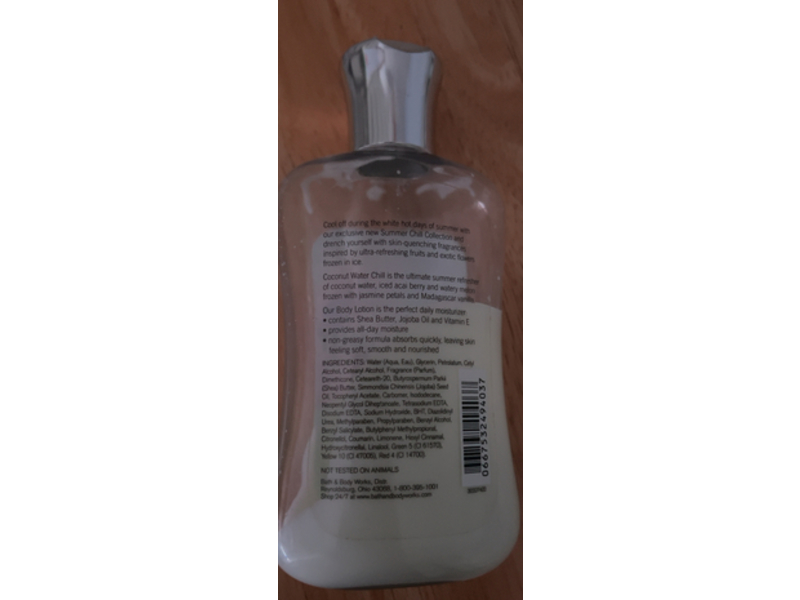 Bath Body Works Coconut Water Chill Body Lotion, 8.0 fl oz /236 mL