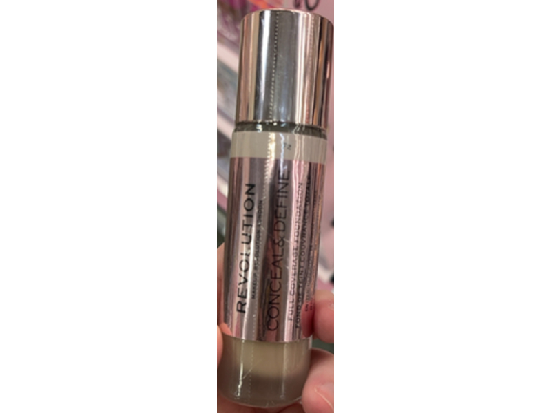 Makeup Revolution Conceal & Define Foundation, F2, 0.8 fl oz/23 mL