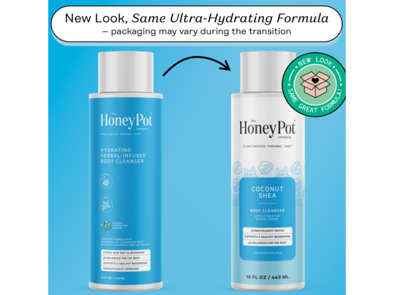 The Honey Pot Company Hydrating Body Cleanser, Coconut Shea, 15 fl oz/443 mL