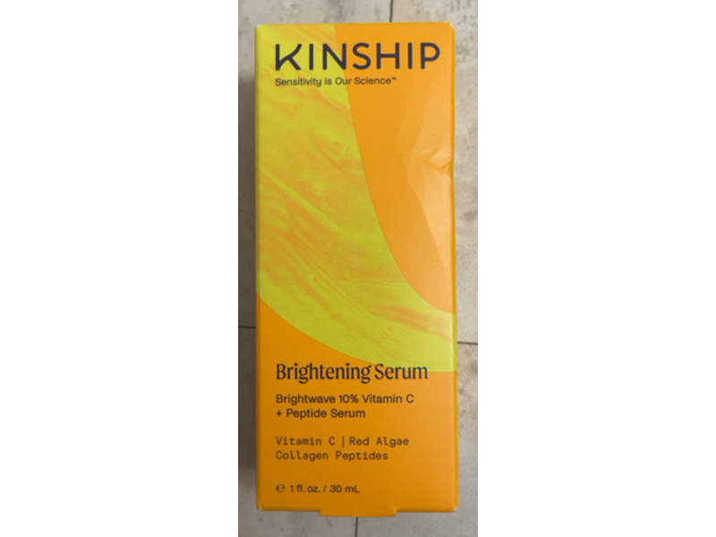 Kinship Brightening Serum, Vitamin C + Red Algae + Collagen Peptides, 1 fl oz/30 mL