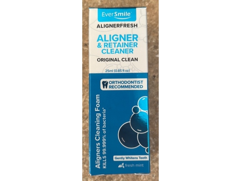 EverSmile AlignerFresh Whitens Teeth Aligners Cleaning Foam, Fresh Mint, 0.85 fl oz/25 mL