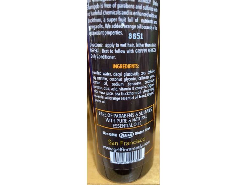 Griffin Remedy Daily Shampoo, Sea Buckthorn And Orange, 8 fl oz