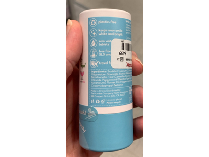 The Humble Co. Whitening Toothpaste Tablets, Peppermint, 60 Count, Pack Of 4