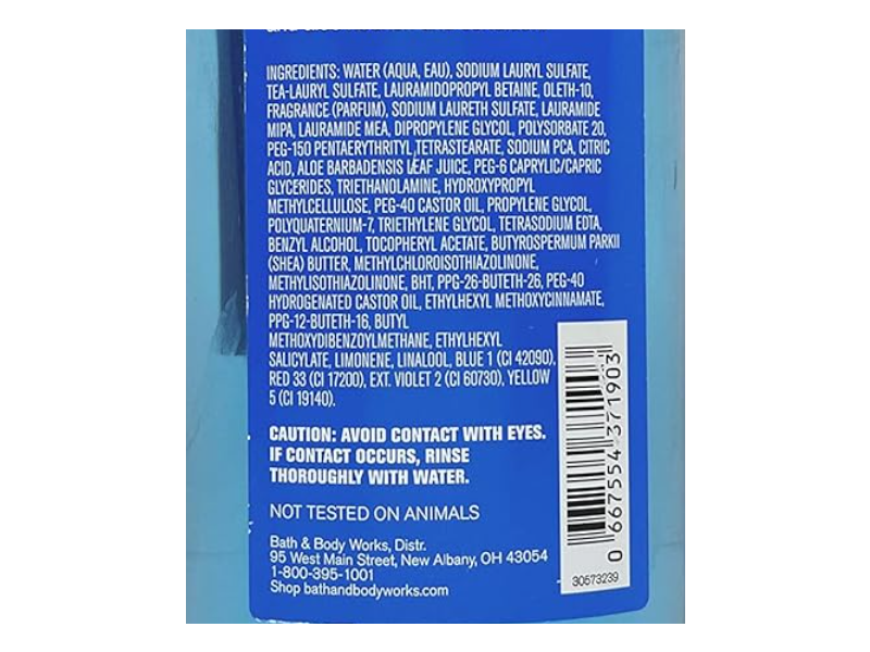 Bath & Body Works 3-In-1 Hair + Face & Body Wash, Ocean, 10 fl oz/295 mL