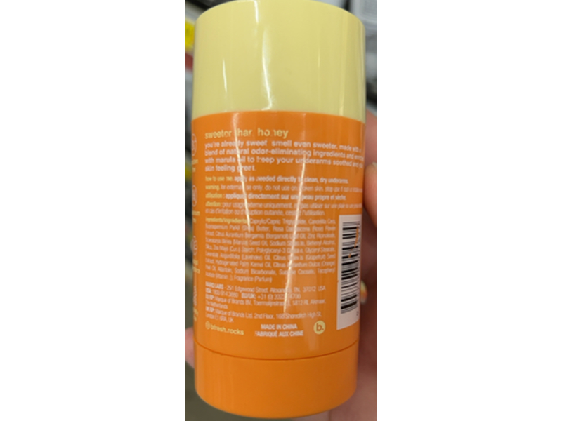 B Fresh Sweeter Than... Deodorant, Honey Almond, 2.64 oz/75 g