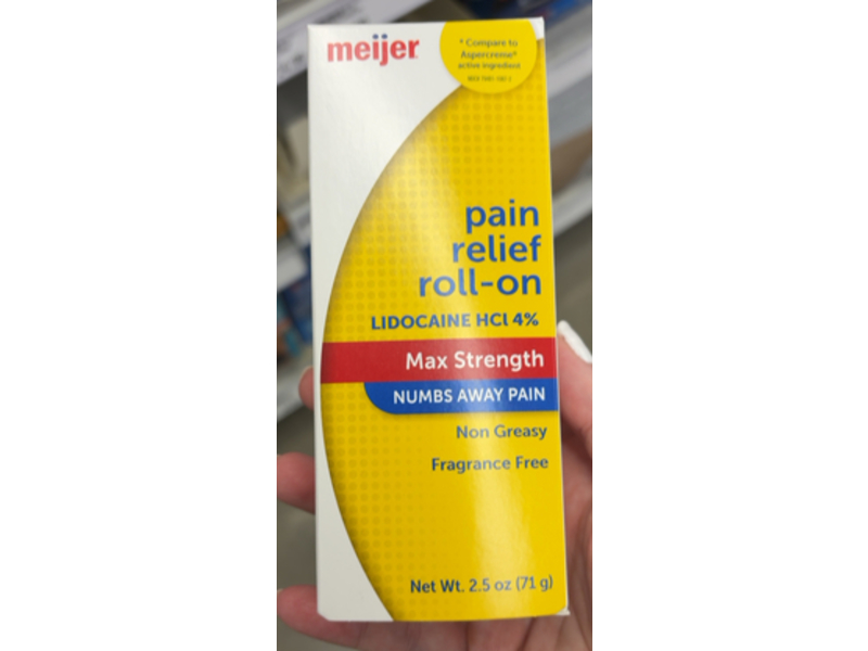 Meijer Max Strength Pain Relief Roll-On, Lidocaine HCI 4%, 2.5 oz/71 g